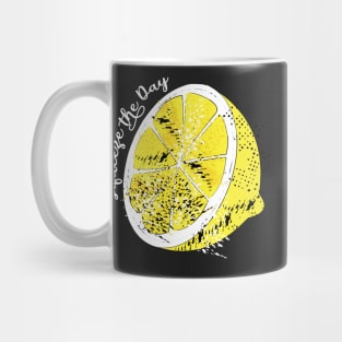 Squeeze the Day Yellow Lemon Pattern Mug